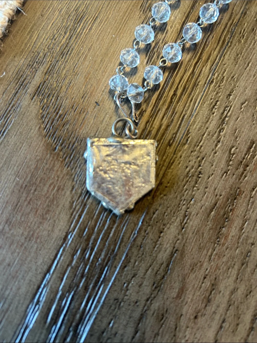 Crystal Bead Necklace w/Baseball Charm- It's All About That Base Approx. 30”